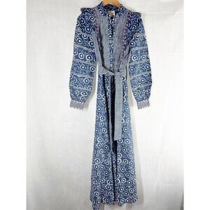 Sezane Georgina Maxi Dress Rayure Mix Blue Size US 6